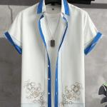 Beige Short with Geometric Trim