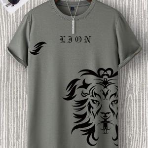 Men Letter & Animal Print Tee